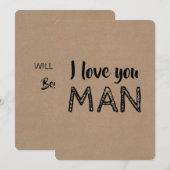 Invitation Je t'aime MONSIEUR Demande de témoin de mariage dr (Devant / Derrière)