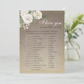 Invitation Je t'aime Mots Étrangers Fête des mariées Jeu (Debout devant)