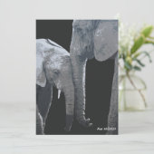Invitation Je t'aime plus, éléphant œuvre d'art originale (Debout devant)