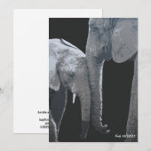 Invitation Je t'aime plus, éléphant œuvre d'art originale (Devant / Derrière)