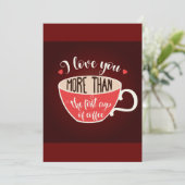 Invitation Je t'aime plus que citation drôle de café (Debout devant)