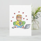 Invitation Je t'aime plus que le wifi (Debout devant)