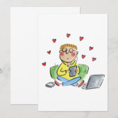 Invitation Je t'aime plus que le wifi (Devant / Derrière)
