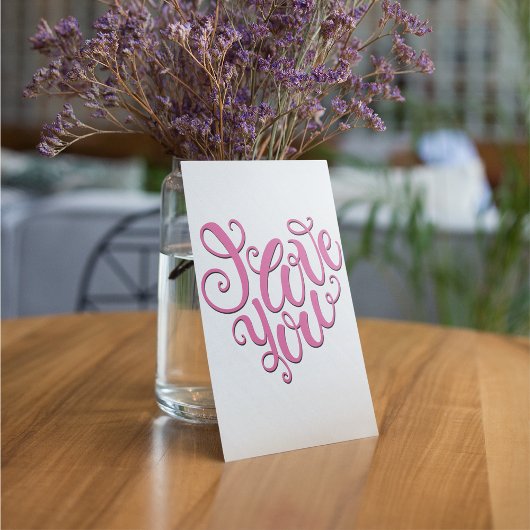 Invitation Je t'aime rose