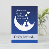 Invitation Je t'aime sur la Lune et de retour (Debout devant)