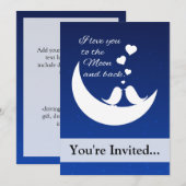 Invitation Je t'aime sur la Lune et de retour (Devant / Derrière)