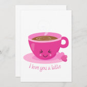 Invitation Je T'Aime Un Latte (Devant / Derrière)