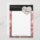 Invitation Je t'aime Wedding shower Merci Notes (Devant)