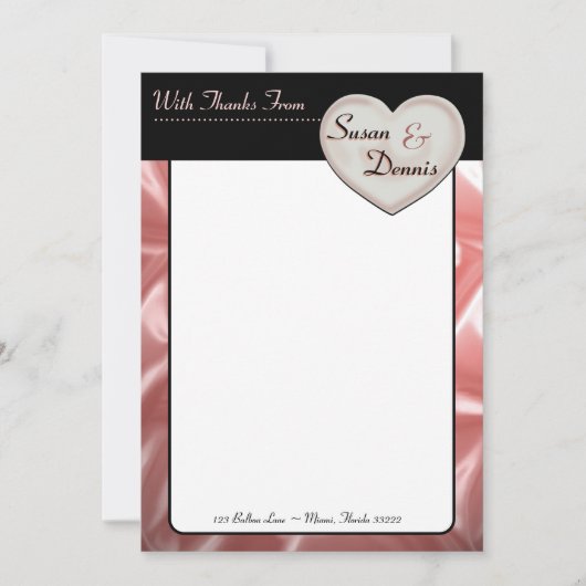 Invitation Je t'aime Wedding shower Merci Notes (Devant)