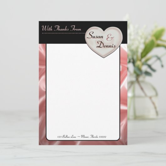 Invitation Je t'aime Wedding shower Merci Notes (Debout devant)