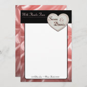 Invitation Je t'aime Wedding shower Merci Notes (Devant / Derrière)