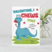 Invitation Je te mâche Saint Valentin (Debout devant)