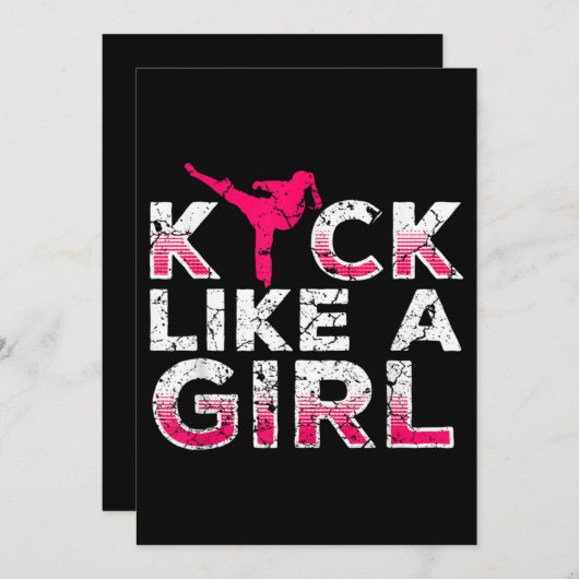 Invitation Je Tire Comme Une Fille Karate Kickboxing (Devant / Derrière)