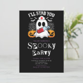 Invitation Je vais vous Stab Ghost Nurse Halloween Party (Debout devant)
