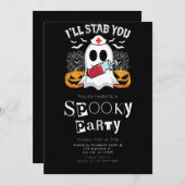 Invitation Je vais vous Stab Ghost Nurse Halloween Party (Devant / Derrière)