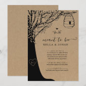 Invitation Je veux le Wedding shower de Bee Couple, Fiançaill (Devant / Derrière)