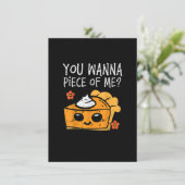 Invitation Je Veux Une Pièce De Moi Citrouille Pie Thanksgivi (Debout devant)