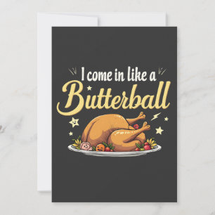 Invitation Je viens comme un Butterball Turquie Thanksgiving