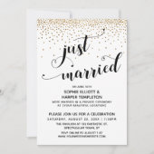 Invitation Je viens de me marier Script, Confettis dorés, Réc (Devant)