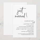 Invitation Je viens de me marier, soirée Mariage Elopement (Devant / Derrière)