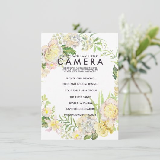 Invitation Je vois avec mon petit appareil photo jeu de maria (Debout devant)