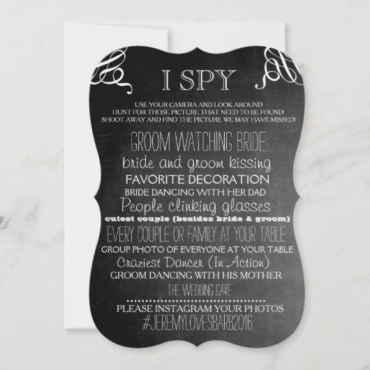 Invitation Je vois des brackets de jeu de mariage édition tab (Devant)