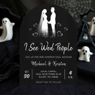 Invitation Je vois des gens mariés gothiques fantômes Hallowe
