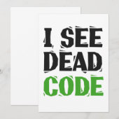 Invitation Je vois du code mort Cadeau de codeur drôle de pro (Devant / Derrière)