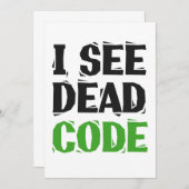 Invitation Je vois du code mort Drôle de programmeur Cadeau d (Devant / Derrière)