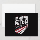 Invitation Je vote Condamné Felon 2024 Trump (Devant / Derrière)