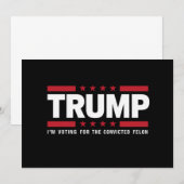 Invitation Je vote pour le condamné Felon Pro Trump 2024 (Devant / Derrière)