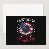 Invitation Je vote pour le condamné Felon Pro Trump 2024 (Devant / Derrière)