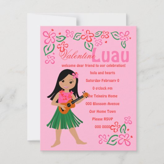 Invitation Je vous aime à Hula u\Ukulele (Devant)