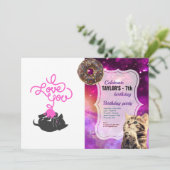 Invitation Je vous aime - boule de laine - Choisir la couleur (Debout devant)