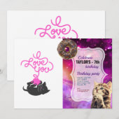 Invitation Je vous aime - boule de laine - Choisir la couleur (Devant / Derrière)