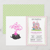 Invitation Je vous aime - boule de laine - Choisir la couleur (Devant / Derrière)