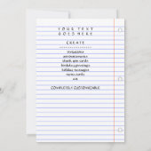 Invitation je vous aime : papier carnet (Dos)