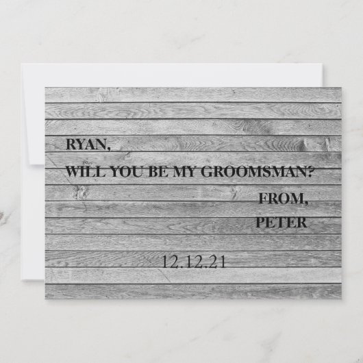 Invitation Je vous pose une question : êtes-vous mon Groomsma (Dos)