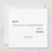 Invitation Je vous pose une question : êtes-vous mon Groomsma (Dos)