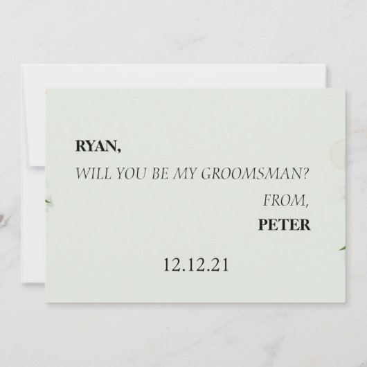 Invitation Je vous pose une question : êtes-vous mon Groomsma (Dos)