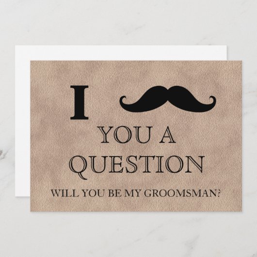 Invitation Je vous pose une question : êtes-vous mon Groomsma (Devant / Derrière)