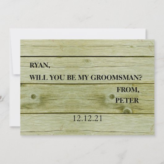 Invitation Je vous pose une question : êtes-vous mon Groomsma (Dos)
