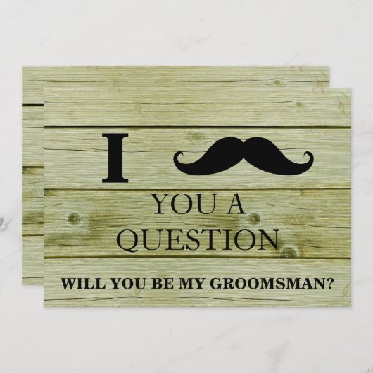 Invitation Je vous pose une question : êtes-vous mon Groomsma (Devant / Derrière)