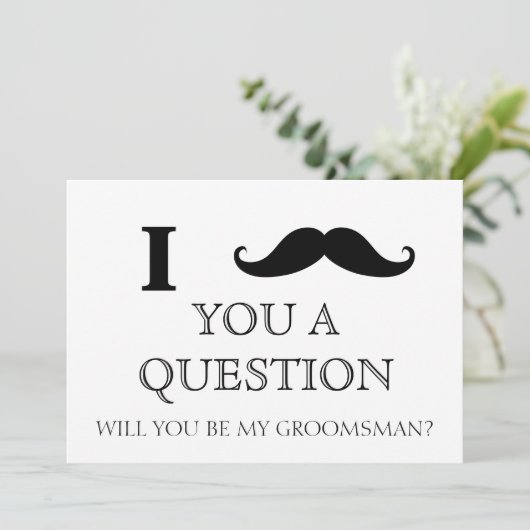 Invitation Je vous pose une question. Seras-tu mon Groomsman (Debout devant)