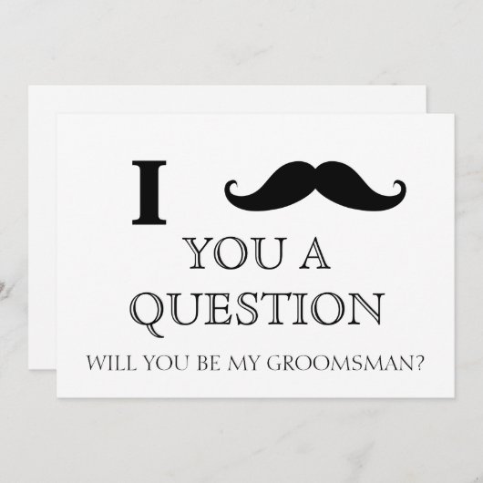 Invitation Je vous pose une question. Seras-tu mon Groomsman  (Devant / Derrière)