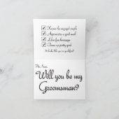Invitation Je Vous Pose Une Question : Serez-Vous Mon Groomsm (Intérieur)