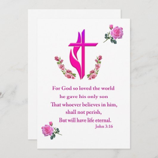 Invitation Jean 3:16 (Devant / Derrière)