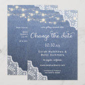 Invitation Jean Dentelle & Guirlande Lumineuse Mariage Change (Devant / Derrière)