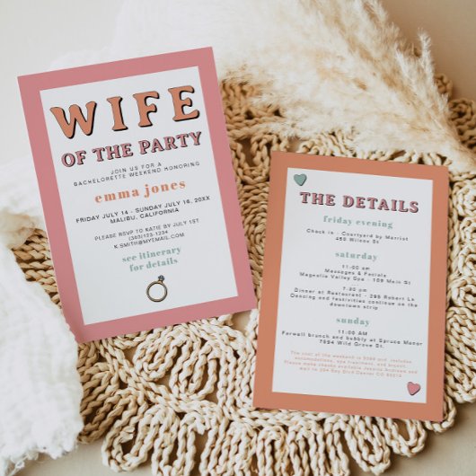 Invitation JEAN Retro Épouse du Parti Bubble Bachelorette