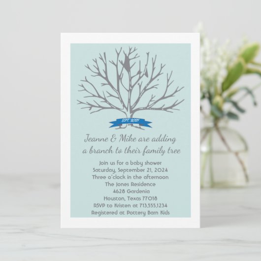 Invitation Jeanne baby shower (Debout devant)